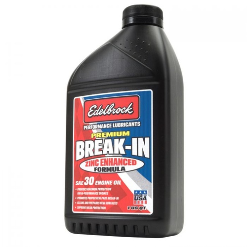 Edelbrock Engine Oil, Mineral, Break-In, 30W, 1 qt., Each