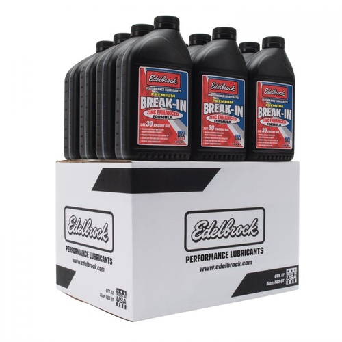 Edelbrock High Performance Premium Break-In Oil, 30W, Mineral, 1 qt. Containers, Set of 12