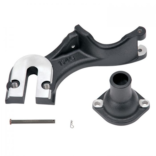 Edelbrock Generator Bracket, Offset, Cast Aluminium, Black Powdercoated, For Ford, Flathead V8, 1949-53, Each