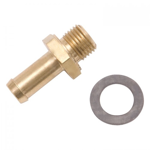 Edelbrock Fuel Fitting, Brass, Natural, Crush Washer, for Model 94, Holley Model 94, Stromberg Model 97, Each