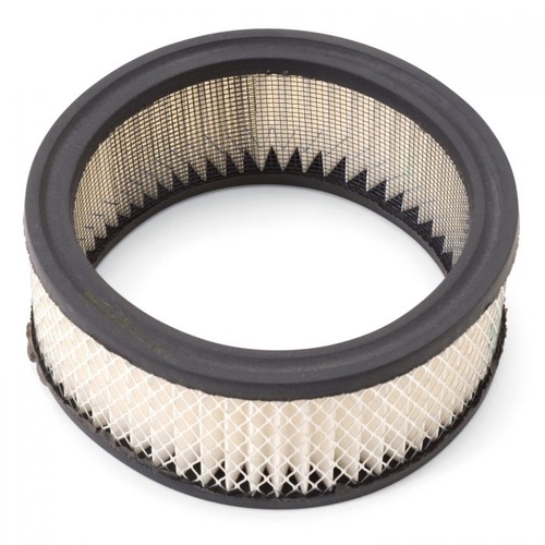 Edelbrock Air Filter Element, Replacement, Round, Paper, White, 6.375 in. Diameter, 2.500 in. Height, Each