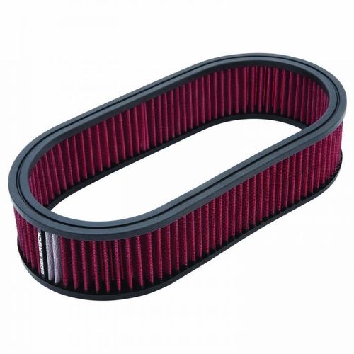 Edelbrock Air Cleaner Element, Oval, 2.5in. Tall, Red with White Strip, Each