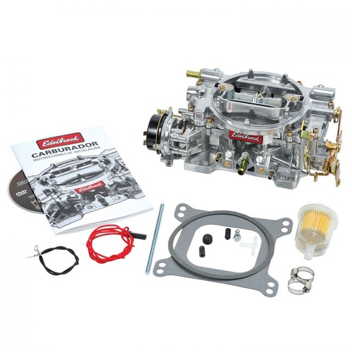 Edelbrock Carburetor, Performer, 500 cfm, 4-Barrel, Square Bore, Electric Choke, Single Inlet, Silver, Each
