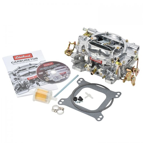 Edelbrock Carburetor, Performer, 600 cfm, 4-Barrel, Square Bore, Manual Choke, Single Inlet, Silver, Each