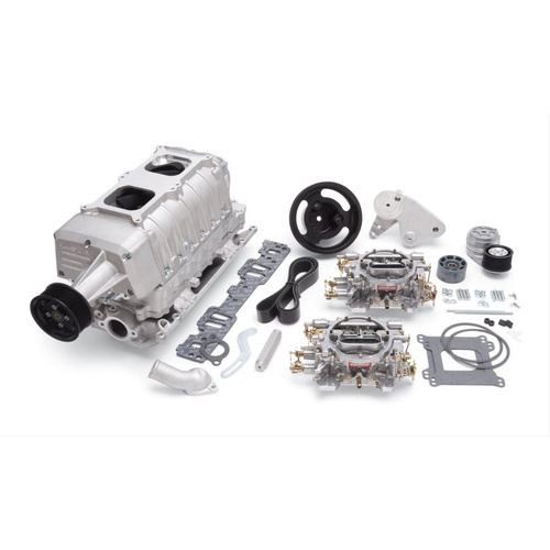 Edelbrock SUPERCHARGER, SC SBC VORTEC TVS2300 NON-INTERCOOLED DUAL CARBURETED W/CARB NATURAL