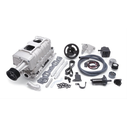 Edelbrock SUPERCHARGER, SC TVS 2300 SBC EFI INTERCOOLED DUAL TB FLANGE W/OUT ELECTRONICS NAT FINISH