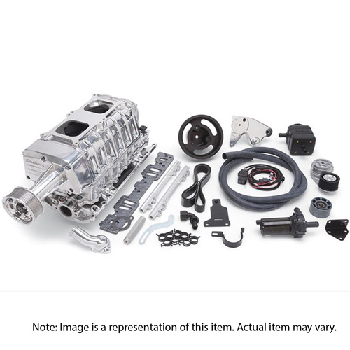 Edelbrock SUPERCHARGER, XX SC SBC TVS2300 EFI INTRCOOLED DUAL TB FLANGE VORTEC W/ELECTRONICS POLISHED FINISH