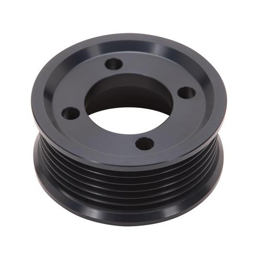 Edelbrock Supercharger Pulley, E-Force Competition, Aluminium, Black, Serpentine, 8-Groove, 3.500 in. Diameter, Each