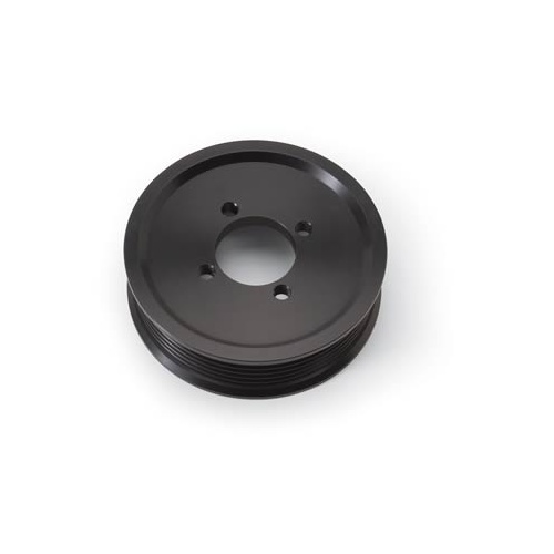 Edelbrock Supercharger Pulley, E-Force Competition, Aluminium, Black, Serpentine, 6-Groove, 3.50 in. Diameter, For Ford, Each