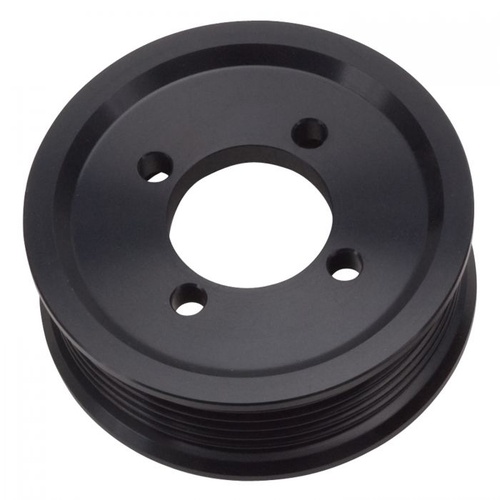 Edelbrock Supercharger Pulley, E-Force Competition, Aluminium, Black, Serpentine, 6-Groove, 3.250 in. Diameter, Each