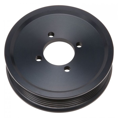 Edelbrock Supercharger Pulley, E-Force Competition, Serpentine, 6-groove, Aluminium, Black Anodized, 4.125 in. O.D., Each
