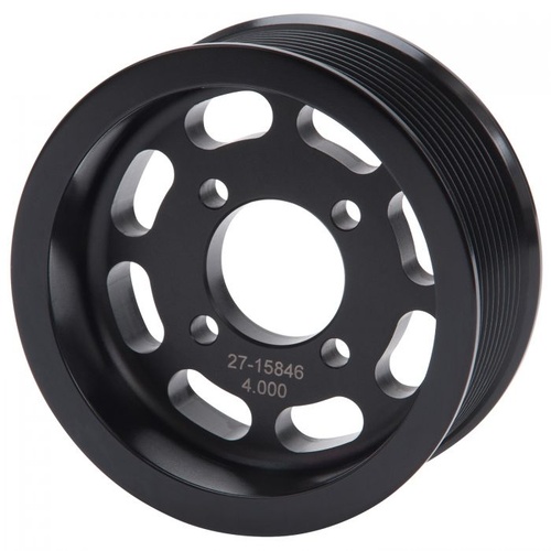 Edelbrock Supercharger Pulley, E-Force Competition, Serpentine, 10-groove, Aluminium, Black Anodized, 4.00 in. O.D., Each