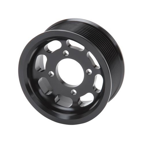 Edelbrock Supercharger Pulley, E-Force Enforcer, Aluminium, Black, Serpentine, 10-Groove, 3.875 in. Diameter, Each