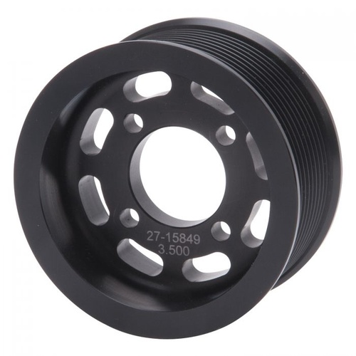 Edelbrock Supercharger Pulley, E-Force Competition, Serpentine, Aluminium, Black Anodized, 3.500 in. O.D., Each