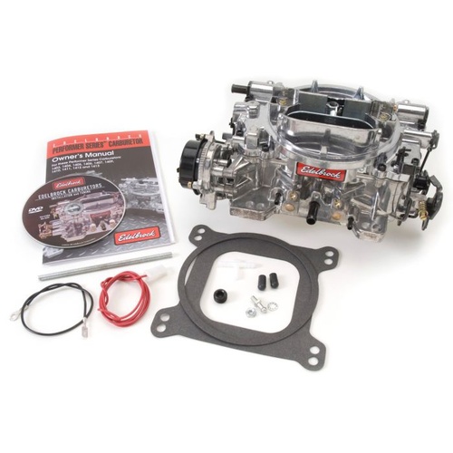 Edelbrock Carburetor, Thunder AVS, 500 cfm, Square Bore, Electric Choke, 4-Barrel, Single Inlet, Silver