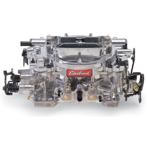 Edelbrock Carburetor, Thunder AVS, 500 cfm, Square Bore, Manual Choke, 4-Barrel, Single Inlet, Silver