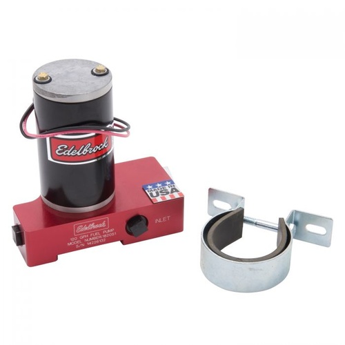 Edelbrock Fuel Pump, Quiet-Flo, Electric, 6.5 psi, 120 gph, 3/8 in. NPT Female Threads Inlet/Outlet, Red Anodized, Each