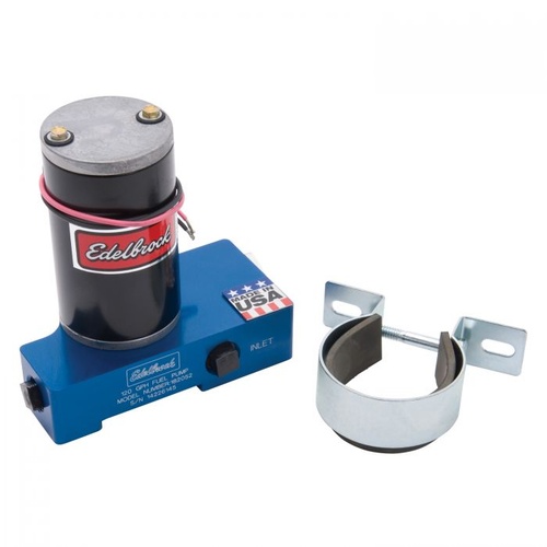 Edelbrock Fuel Pump, Quiet-Flo, Electric, 6.5 psi, 120 gph, 3/8 in. NPT Female Threads Inlet/Outlet, Blue Anodized, Each