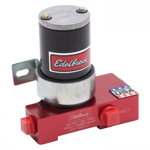 Edelbrock Fuel Pump, Quiet-Flo, Electric, 12 psi, 160 gph, 1/2 in. NPT Female Threads Inlet/Outlet, Red Anodized, Each