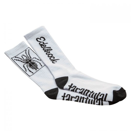 Edelbrock Socks, Tarantula, White/Black, Cotton, Men's 7-11, Pair