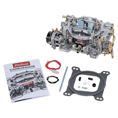 Edelbrock Carburetor, AVS 2, 500 cfm, 4-Barrel, Square Bore, Electric Choke, Annular Boosters, Satin, Non-EGR, Each