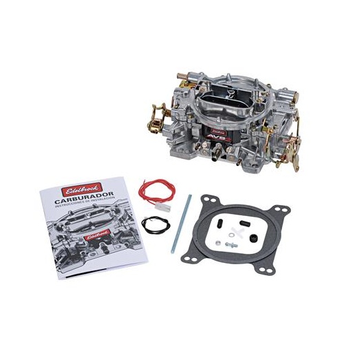 Edelbrock Carburetor, Remanufactured, AVS 2, 500 cfm, 4-Barrel, Square Bore, Manual Choke, Annular Boosters, Satin, Non-EGR, Each