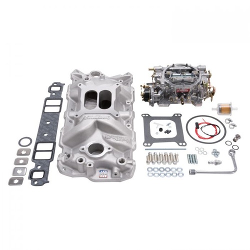 Edelbrock Carburetor and Manifold Combo, Performer EPS Manifold, 650 cfm AVS2 Carb, For Chevrolet, Small Block, Kit