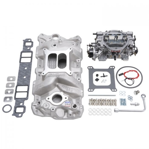 Edelbrock Carburetor and Manifold Combo, Performer RPM Manifold, 800 cfm AVS2 Carb, For Chevrolet, Small Block, Kit