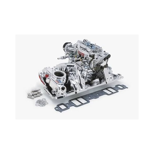 Edelbrock Carburetor and Manifold Combo, Performer RPM Air-Gap Vortec Manifold, 800 cfm AVS2 Carb, For Chevrolet, Vortec, 5.0L, 5.7L