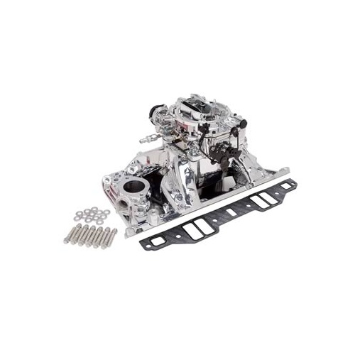 Edelbrock Carburetor and Manifold Combo, RPM Air-Gap Manifold, 800 cfm AVS2 Carb, EnduraShine, For Chrysler, Small Block, 340/360, Kit