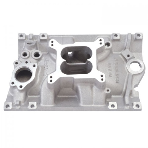 Edelbrock Intake Manifold, Performer, Dual Plane, Aluminium, Natural, 4-Barrel, Square Bore, For Chevrolet, 4.3L V6, Vortec, Each
