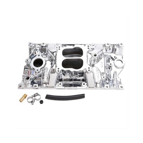 Edelbrock Intake Manifold, Performer Vortec, Dual Plane, Aluminium, EnduraShine, Square/Spread Bore, For Chevrolet, 5.7L, Vortec
