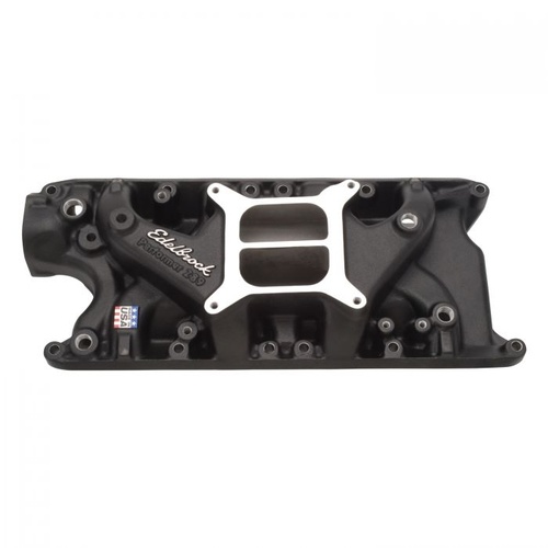 Edelbrock Intake Manifold, Performer, Dual Plane, Aluminium, Black, Square Bore Flange, For Ford, 260, 289, 302, Each