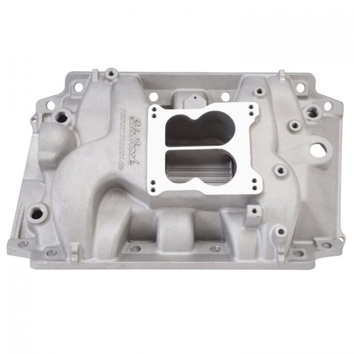 Edelbrock Intake Manifold, Performer, Dual Plane, Aluminium, Square/Spread Bore Flange, For Buick, 400, 430, 455, Each