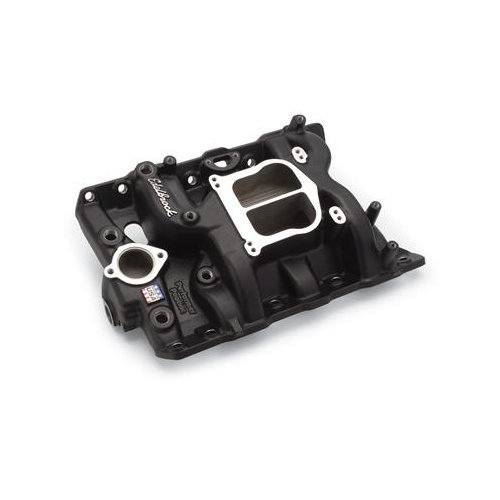 Edelbrock Intake Manifold, Performer, Dual Plane, Aluminium, Black Powdercoated, Spread Bore, For Pontiac, Each