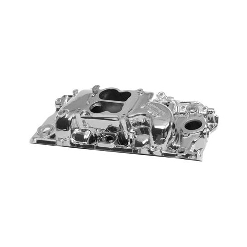 Edelbrock Intake Manifold, Performer, Dual Plane, Aluminium, EnduraShine, Spread Bore, For Chevrolet, 396-454, Oval Port