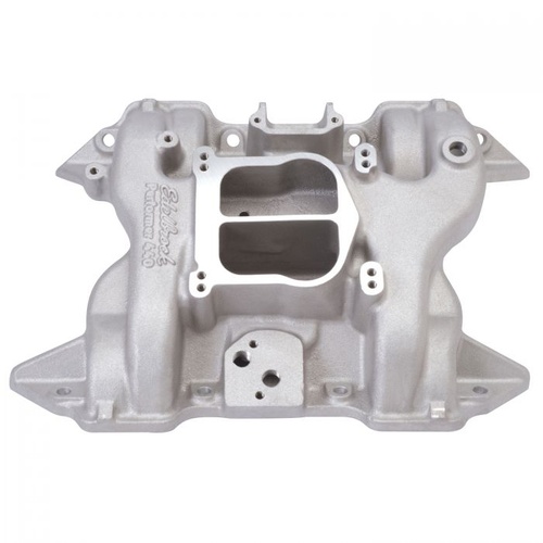 Edelbrock Intake Manifold, Performer, Dual Plane, Aluminium, Natural, Square/Spread Bore, Mopar, 413, 426, 440, Each