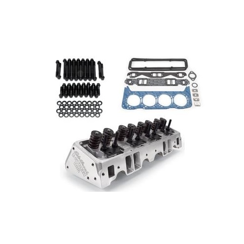 Edelbrock Cylinder Heads, E-Street, Aluminium, Assembled, 64cc Chamber, 185cc Intake Runner, Head Bolts and Head Gasket Set Included, For Chevrolet, S