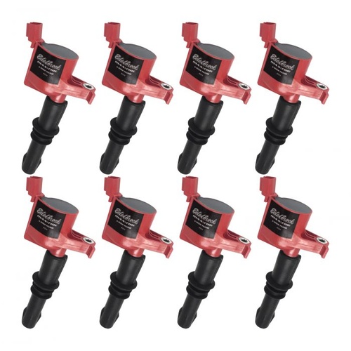 Edelbrock Ignition Coil, Coil-on-Plug, Modular, 75:1 Turns Ratio, 21, 000 Volts, Black and Red, 4.6L, 5.4L, 6.8L, Brown 4.500 in. Boot, 3-Valve, For F