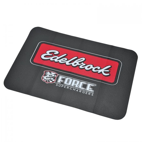 Edelbrock Fender Cover, Foam, Vinyl, Black, E-Force Supercharger Logo, 22 in. Width, 34 in. Length, Each