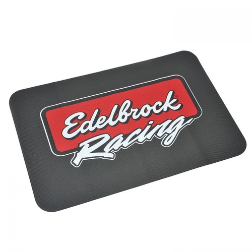 Edelbrock Fender Cover, Black, Foam/Vinyl, Racing Logo, 22.0 in. Width, 34.0 in. Length, Each
