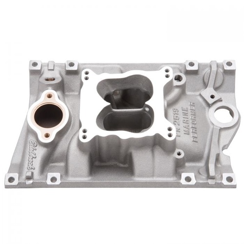 Edelbrock Intake Manifold, Performer Vortec, Marine, Dual Plane, Aluminium, 4-barrel Square Bore, For Chevrolet 4.3L V6, Each