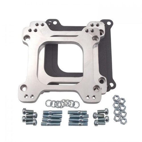 Edelbrock Carburetor Adapters, Standard Flange Sideways Adapter Plates, 0.55 in. Thick, 2 Plates, Gaskets, Hardware, Kit