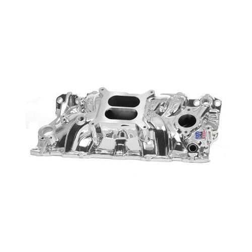 Edelbrock Intake Manifold, Performer EPS, Dual Plane, Aluminium, EnduraShine, Square Bore, For Chevrolet, Small Block, Each