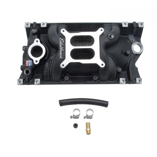 Edelbrock Intake Manifold, Performer EPS Vortec, Dual Plane, Aluminium, Black, For Chevrolet, Vortec, E-Tec, Each