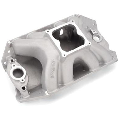 Edelbrock INTAKE MANIFOLD, XX BBC SMALL PORT DOMINATOR FLANGE VICTOR INTAKE MANIFOLD FOR BIG CHEIF OR BIG DUKE CYL HEADS (9.8in. DECK HEIGHT)