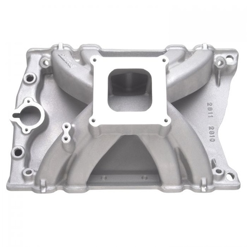 Edelbrock Intake Manifold, Victor, Single Plane, Aluminium, Natural, Square Bore, For Oldsmobile, 400, 425, 455, Each