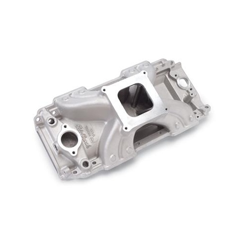 Edelbrock Intake Manifold, Victor JR, Single Plane, Aluminium, Natural, Square Bore, 4150, V8, AMC, Small Block, Each