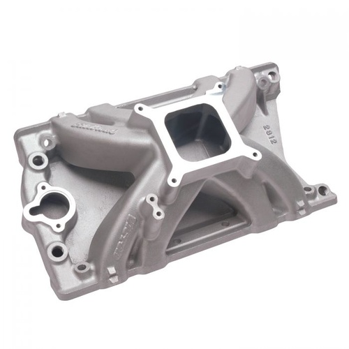 Edelbrock Intake Manifold, Victor, Single Plane, Aluminium, Natural, Square Bore, For Oldsmobile, 350/403, Each