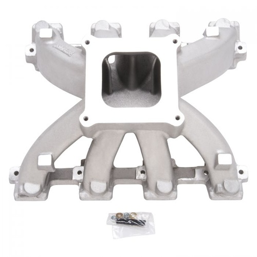 Edelbrock Intake Manifold, Super Victor, Single Plane, Aluminium, Natural, 4-barrel Square Bore, For Chevrolet, 6.2L LS3, Each